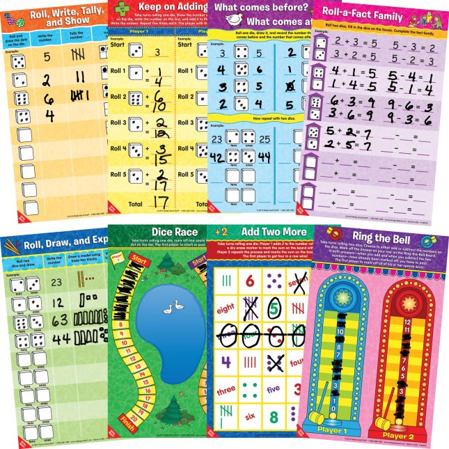 Math Mats Dice Games – 12 Mats_0