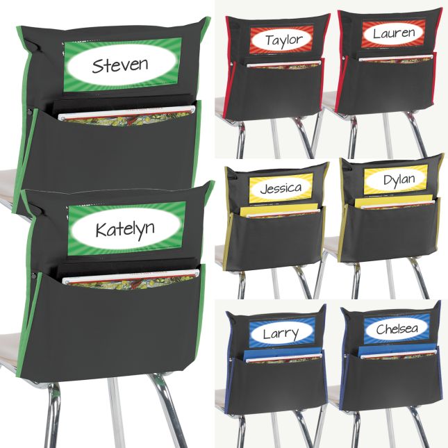 Store More Grouping Chair Pockets Black 8 chair pockets