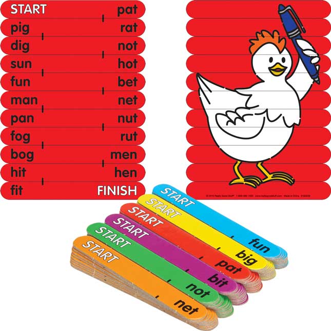 CVC Rhyme Match Activity Sticks Set