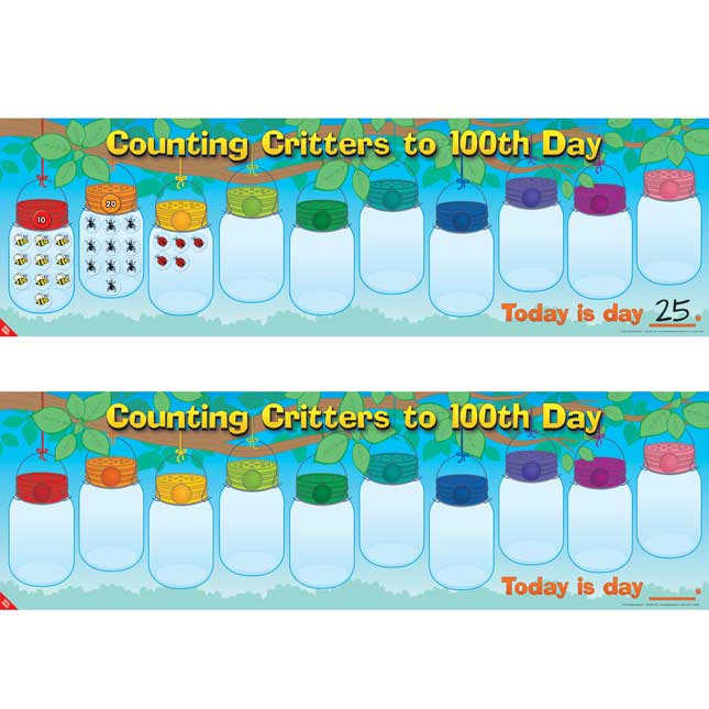 Counting Critters To 100th Day Stickers