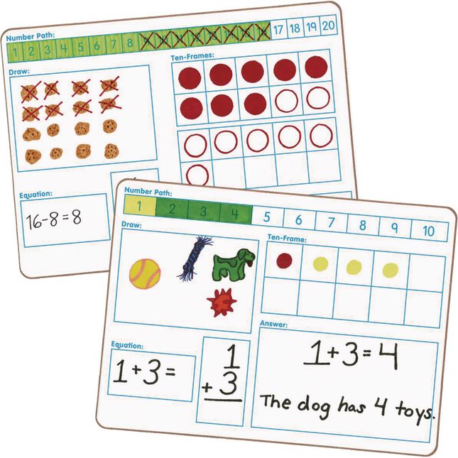 Solving Problems Two-Sided Dry Erase Boards Set – 6 Boards