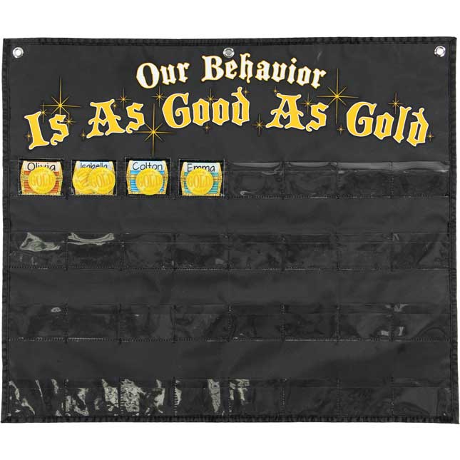 Our Behavior Is As Good As Gold Space-Saver Pocket Chart Refill Kit™ - 32 cards, 160 coins