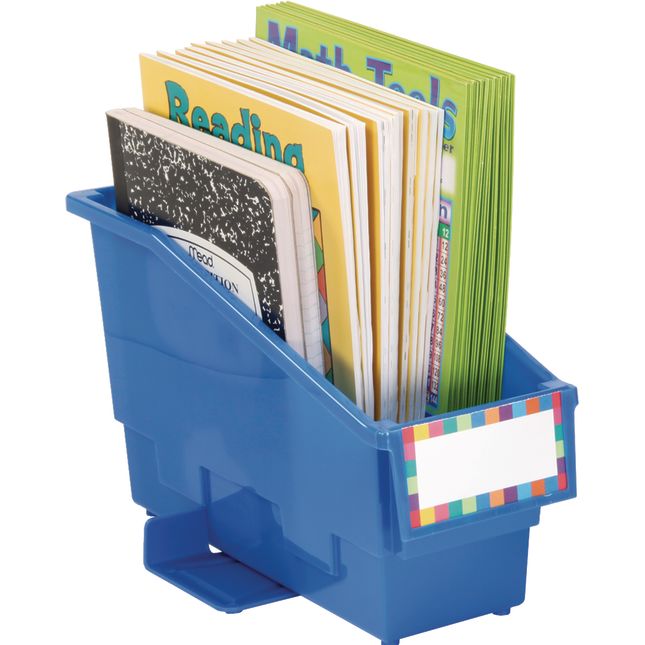 Group Colors For 6 - Durable Book And Binder Holders With Wings - 6 bins