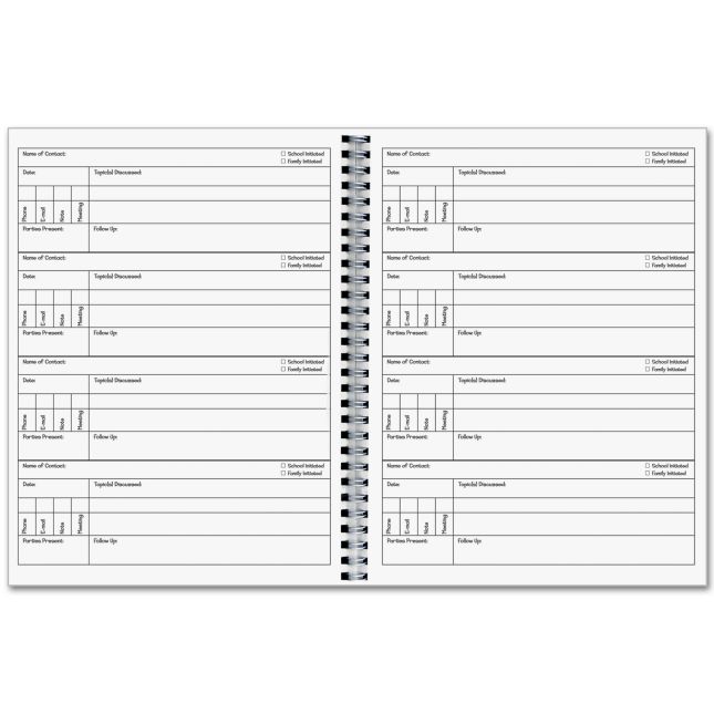 Parent Contact Record Book - Chalkboard Style - 1 book, 49 tabs