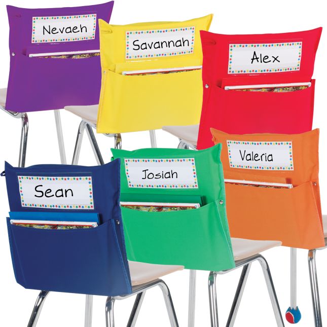 Grouping Chair Pockets 12 Pack 6 Group Colors Assorted