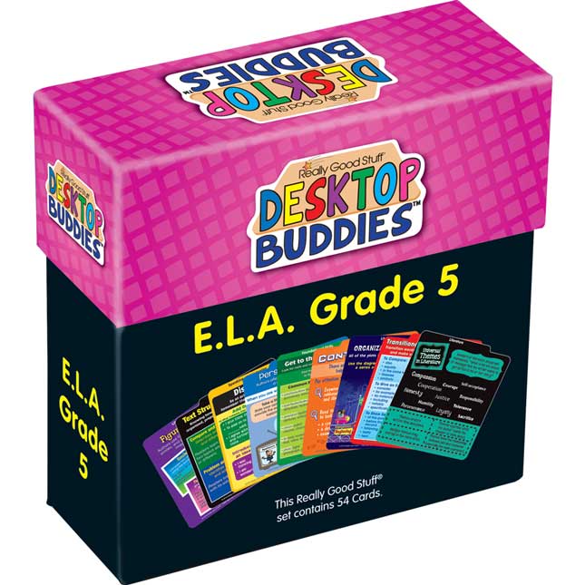 Desktop Buddies™ With Sleeves - ELA Grade 5 - 54 cards, 12 sleeves