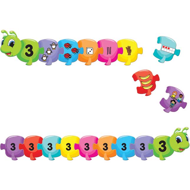 Caterpillar Puzzles Set - Counting How Many Through 10