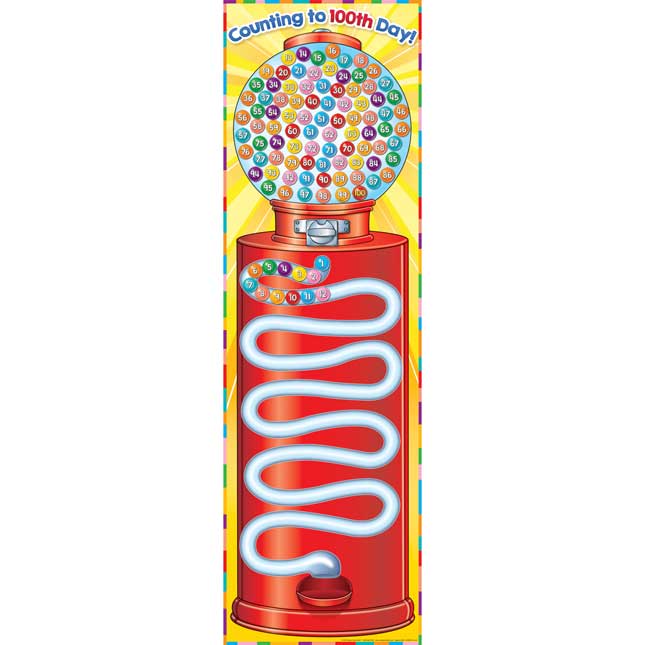 Counting To 100th Day Gumball Banner And Magnets Kit