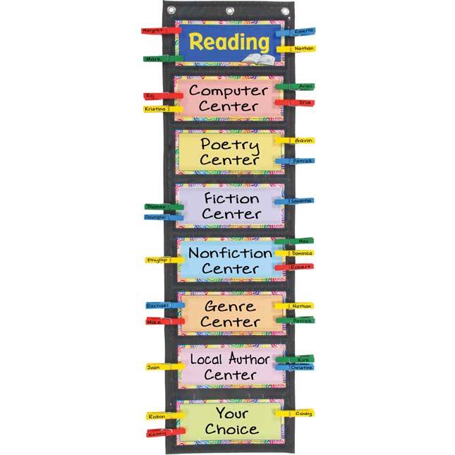 Centers EZ-Tuck Clip 'N' Track Pocket Chart™ With Center Labels - 1 pocket chart kit