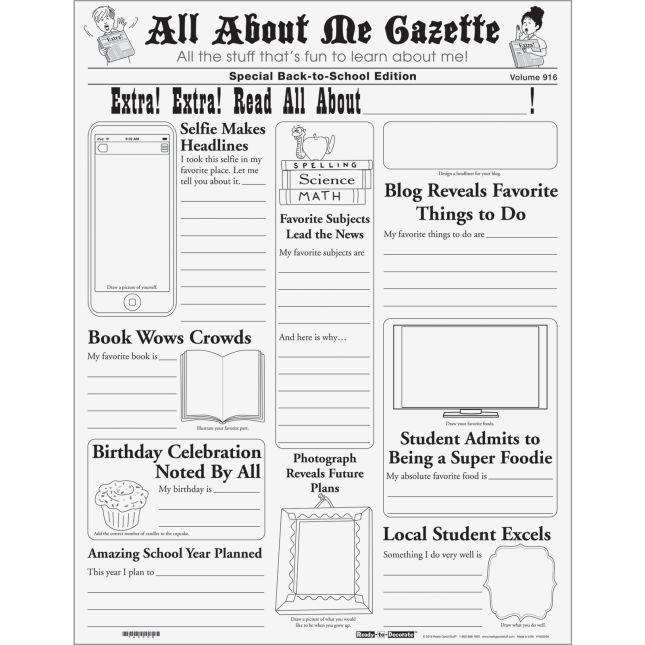 read all about me poster printable