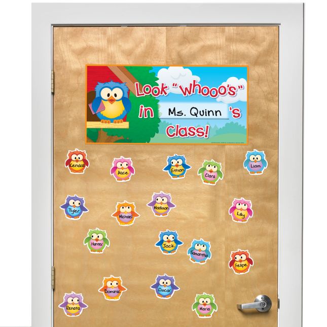 EZ Stick™ Owl Friends Door Sign And Student Name Pieces