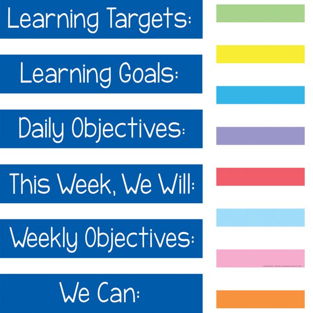 Learning Goals Pocket Chart™ - 1 pocket chart, 14 cards