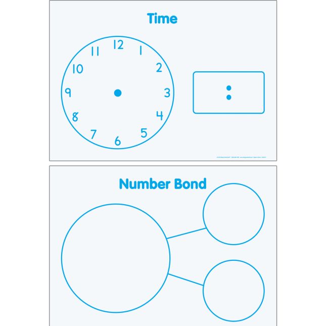 Primary Math Tools Sturdy Magnetic Dry Erase Mats™ - 3 mats