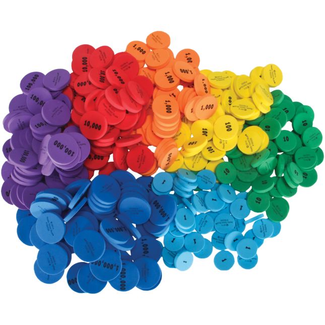 Place Value Foam Tokens Learning Kit - 490 tokens