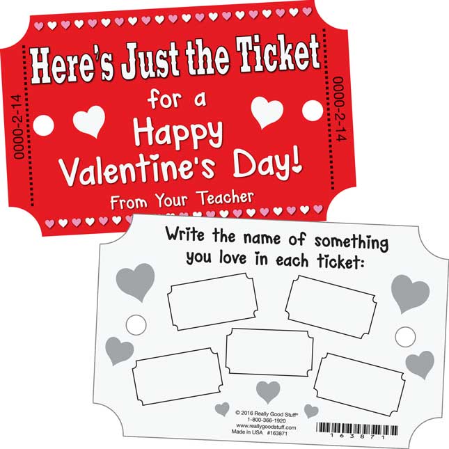 Just The Ticket Valentine Cards And Pencils