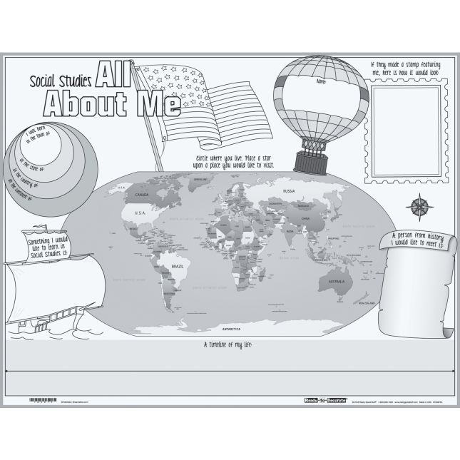 Ready-To-Decorate® Social Studies All About Me Posters - 24 posters