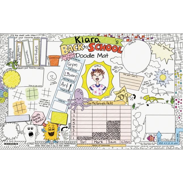 Welcome Back To School Doodle Activity Mats - 24 mats