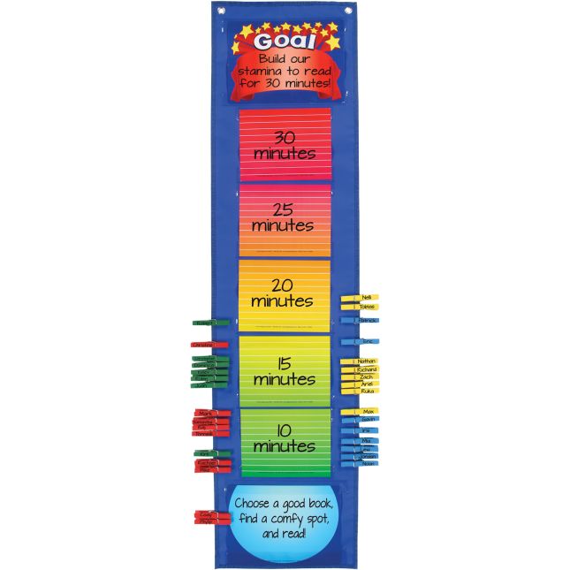 Goal Thermometer EZ-Tuck Clip 'N' Track Pocket Chart™ - 1 pocket chart tracker