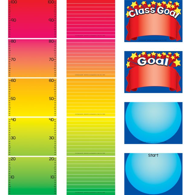 Goal Thermometer EZ-Tuck Clip 'N' Track Pocket Chart™ - 1 pocket chart tracker