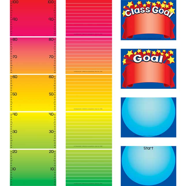 Goal Thermometer EZ-Tuck Clip 'N' Track Pocket Chart™ Cards Refill