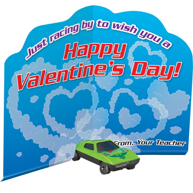 Racing By Valentine Cards And Cars - 12 cards, 12 cars