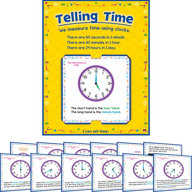 Telling Time 12-In-1 Poster Set