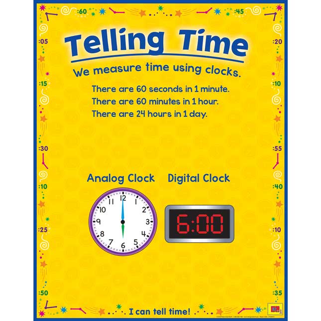 Telling Time 12-In-1 Poster Set