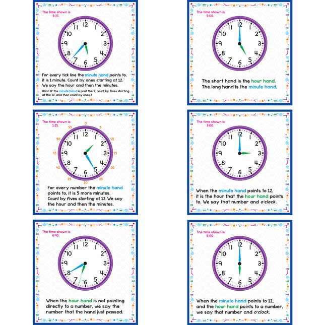 Telling Time 12-In-1 Poster Set