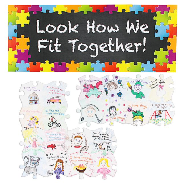 Really Good Stuff® Look How We Fit Together Bulletin Board Display