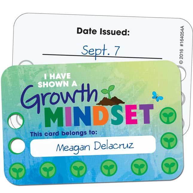 Growth Mindset Earn - And - Return Punch Cards