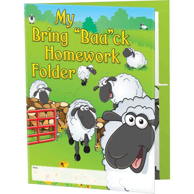 My Bring "Baa"ck Homework Folders - 2 Pocket - 12 Pack