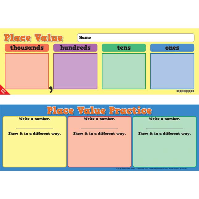 Place Value Write Again® Cards - Primary