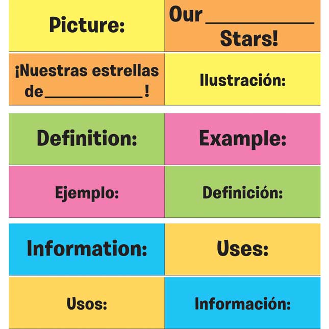 Math Word Of The Day Pocket Chart™ English/Spanish Cards Refill