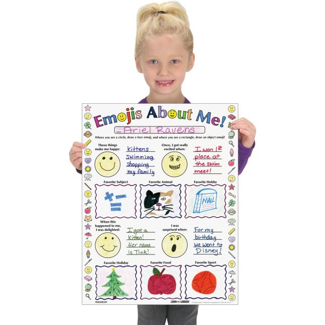 Ready-To-Decorate® Emojis About Me Posters - 24 posters