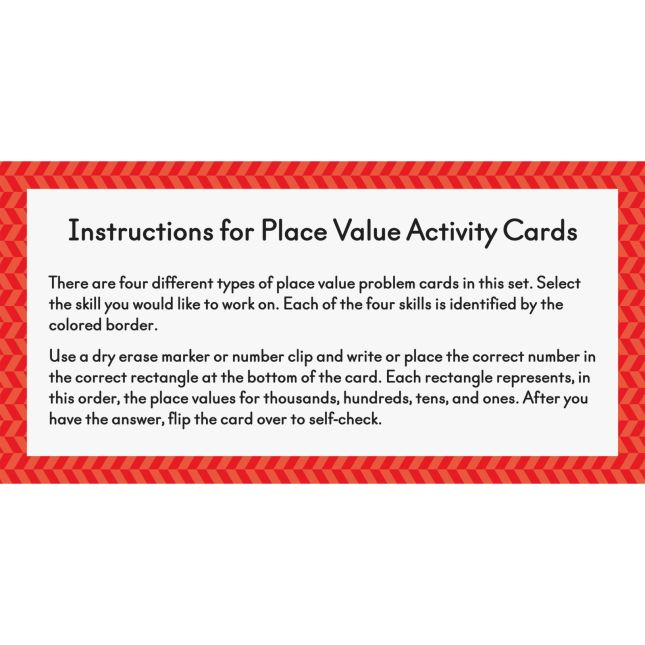 Place Value Activity Cards - 81 cards