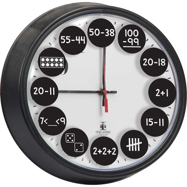 EZ Stick™ Math Problems Clock Numbers - Primary