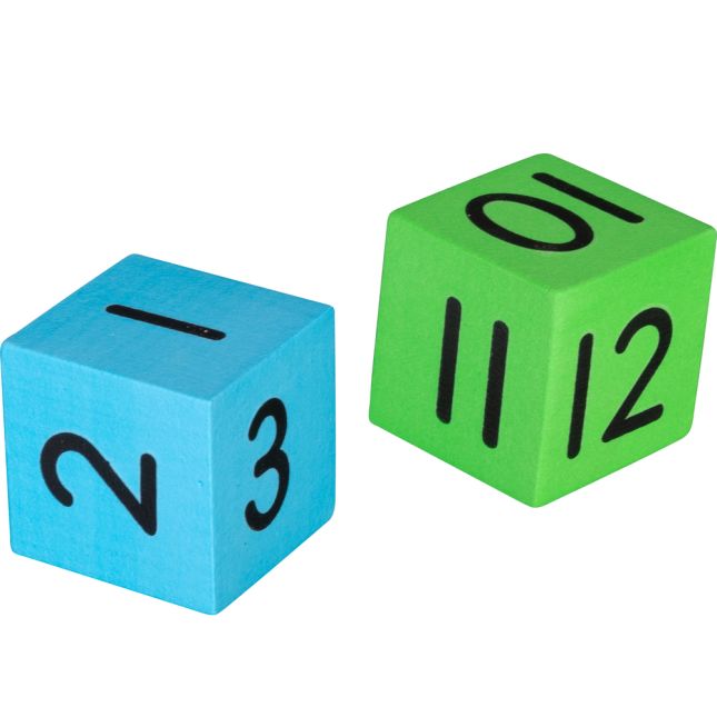 1-12 Foam Dice Pairs Set