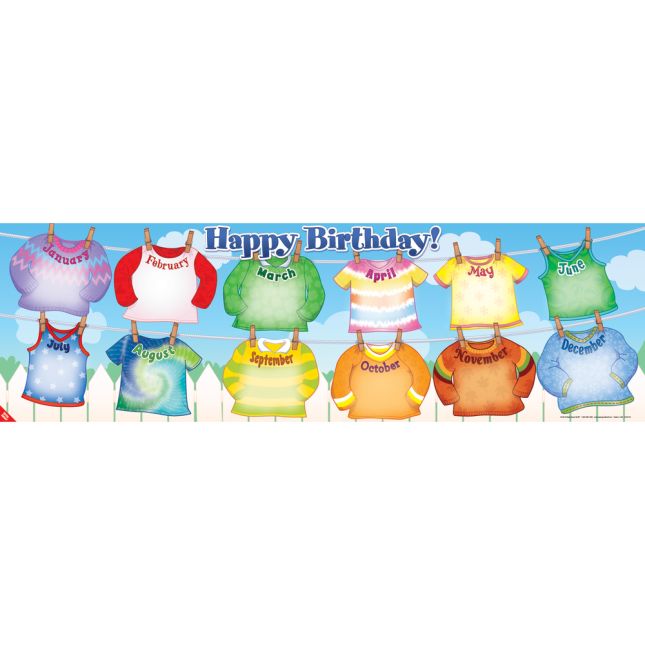 Happy Birthday Clothesline Banner