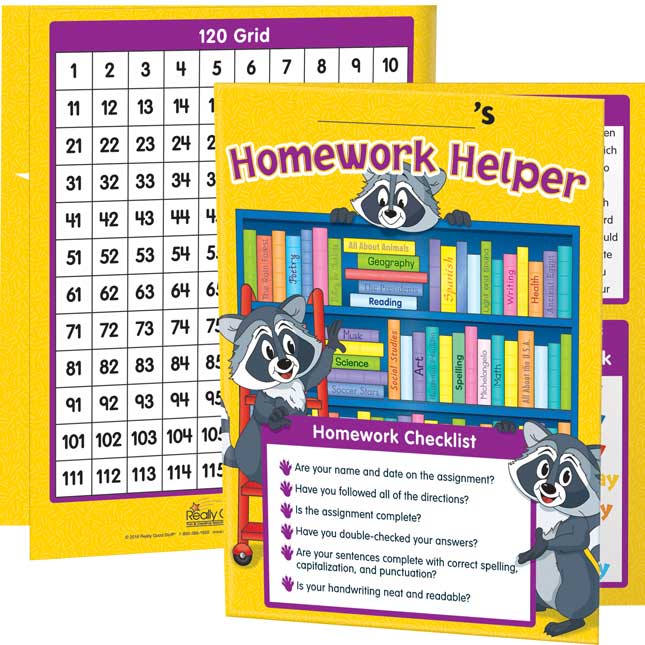 Homework Helper Tri-Fold 3-Pocket Folders - Primary