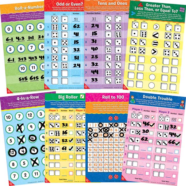 Math Mats Dice Games - Set 2