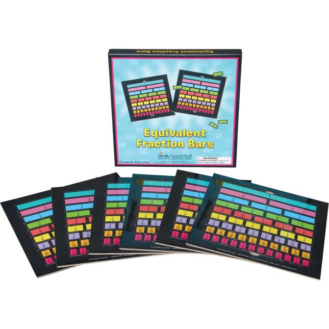 Equivalent Fraction Bars - Set of 6 Fraction Puzzles