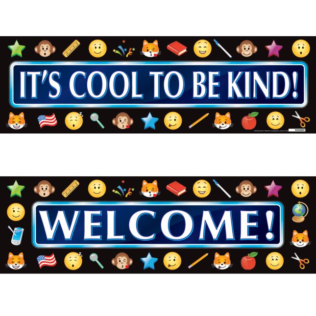 Ready-To-Decorate® Emoji Welcome Kit - 1 banner, 24 posters