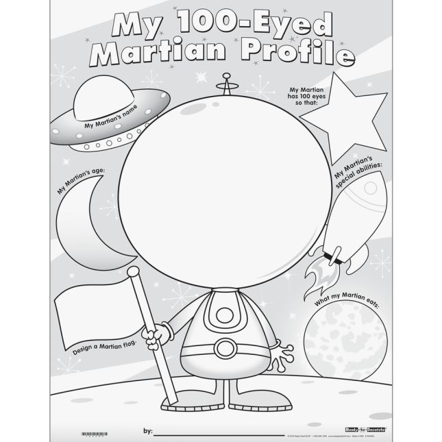 Ready-To-Decorate® 100-Eyed Martian Profile Posters - 24 posters