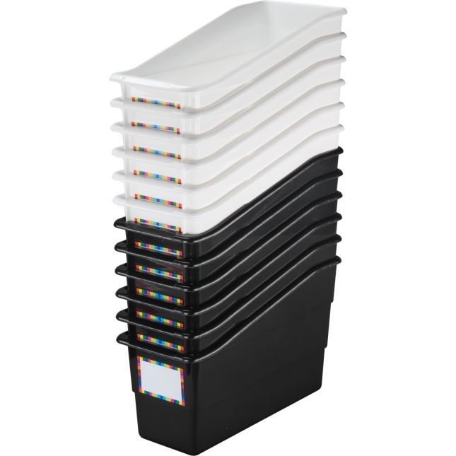 Durable Book And Binder Holders - Black and White 12-Pack