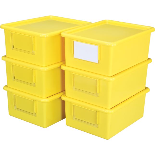 Large Easy-Label Bins With Lids, 6-Pack