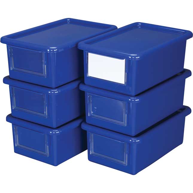 Medium Easy-Label Bins With Lids, 6-Pack