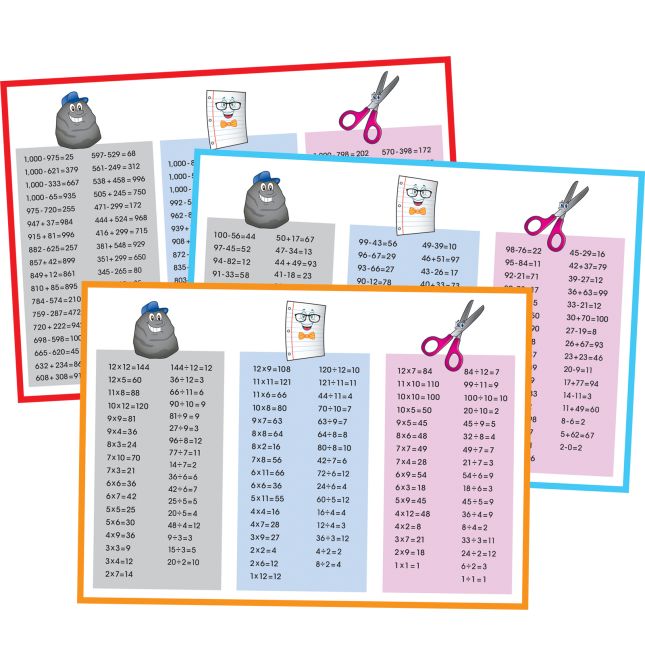 Rock, Paper, Scissors Math Games - Intermediate Set