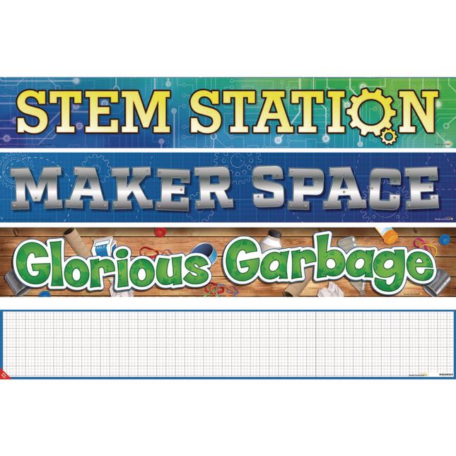 Really Good Stuff® earlySTEM™ Classroom Banner Signage - STEM - 2 double-sided banners