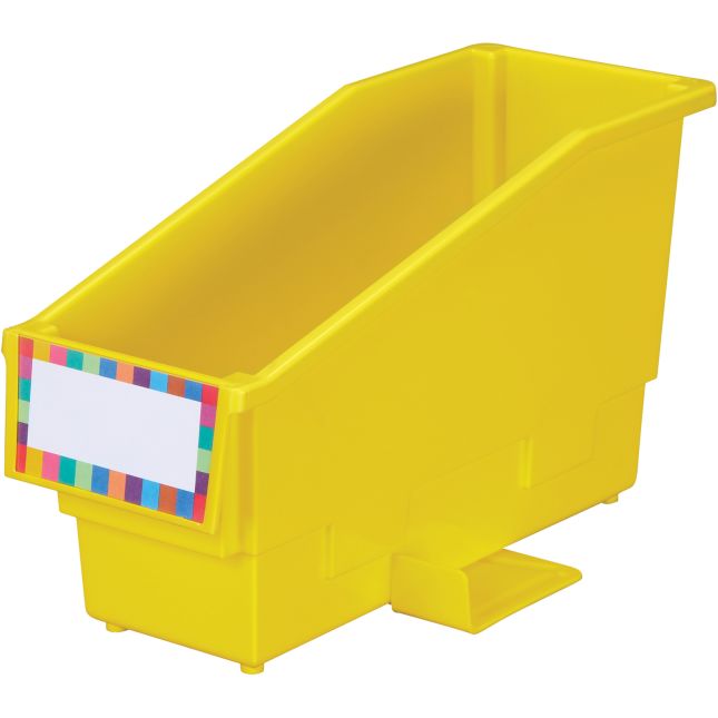 Durable Book and Binder Holder With Stabilizer Wings and Label Holder - Single Bin