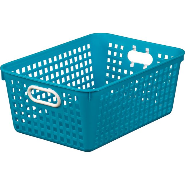 Large Plastic Desktop Storage Baskets, 13¼" by 10" by 5½" Single Basket – Available in 7 DifferentColors – Great For Your Home Storage or Classroom Needs